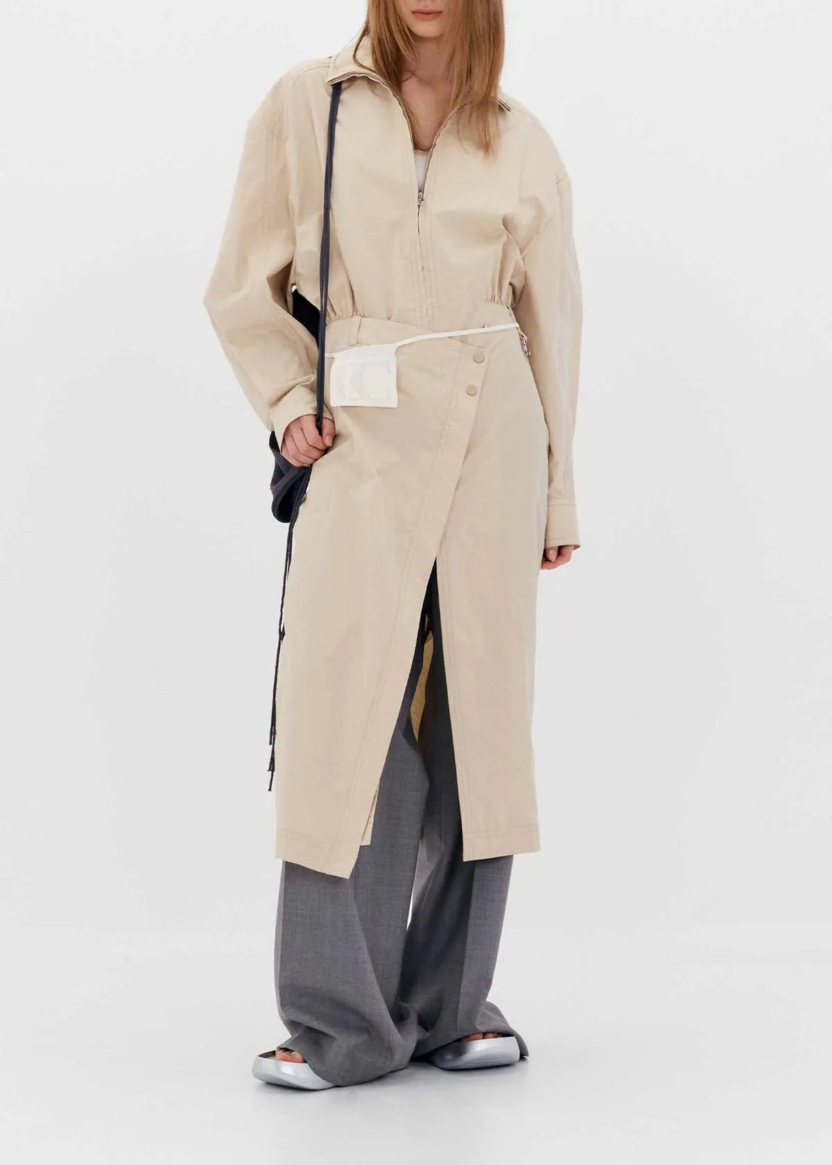 SS24 Skirted Jumpsuit Coat - Beige