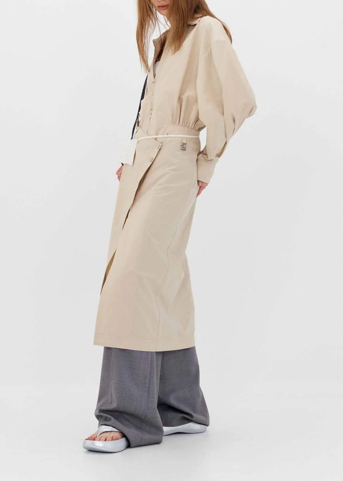 SS24 Skirted Jumpsuit Coat - Beige