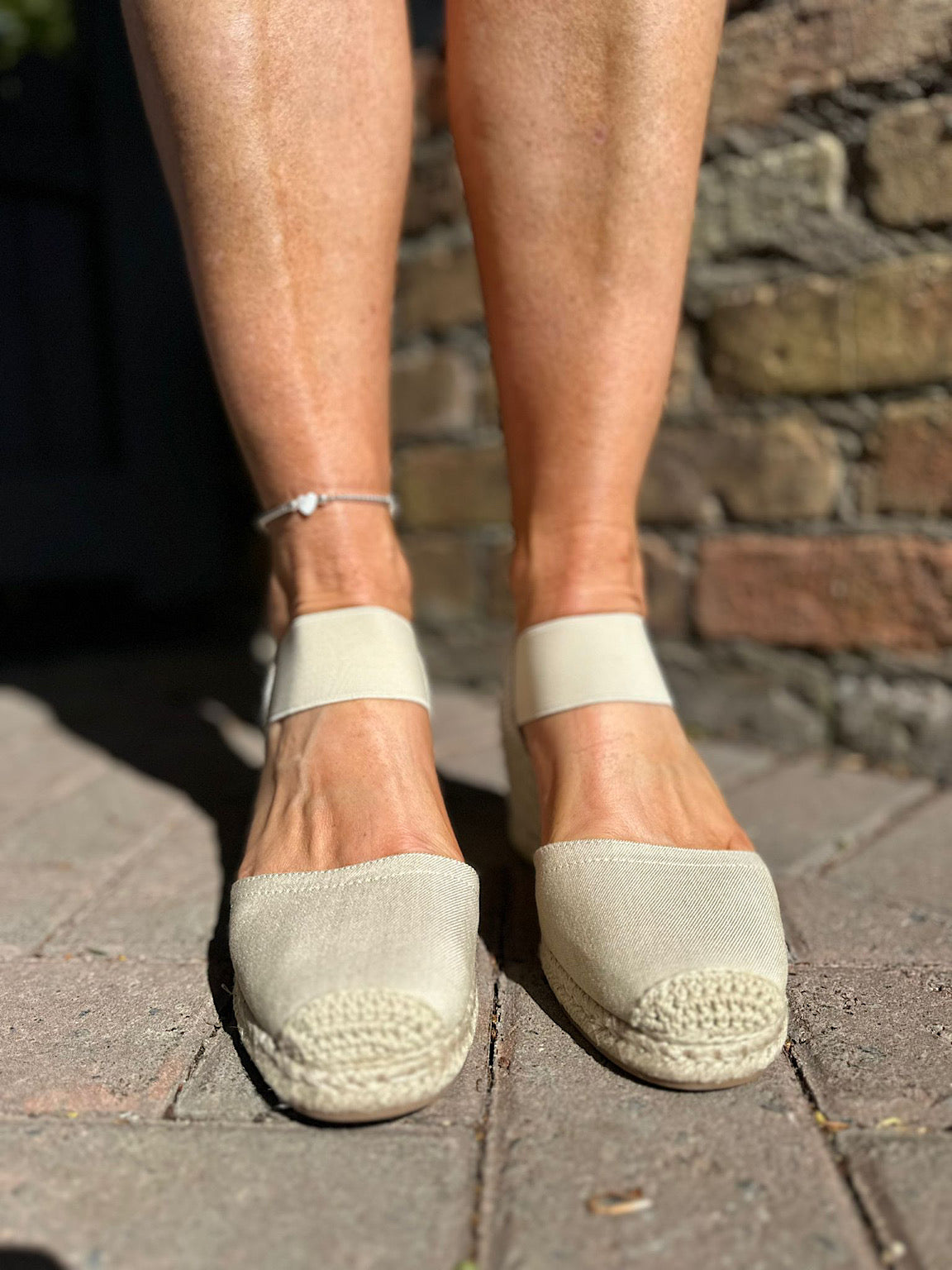 Stone Espadrille Wedge Shoes