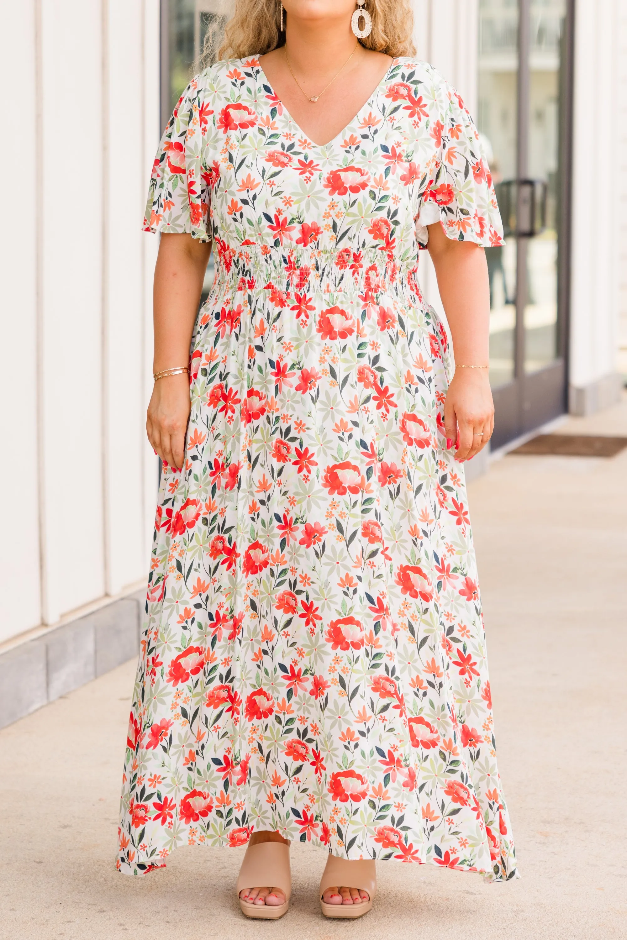 Stop And Smell The Flowers Maxi Dress, Red