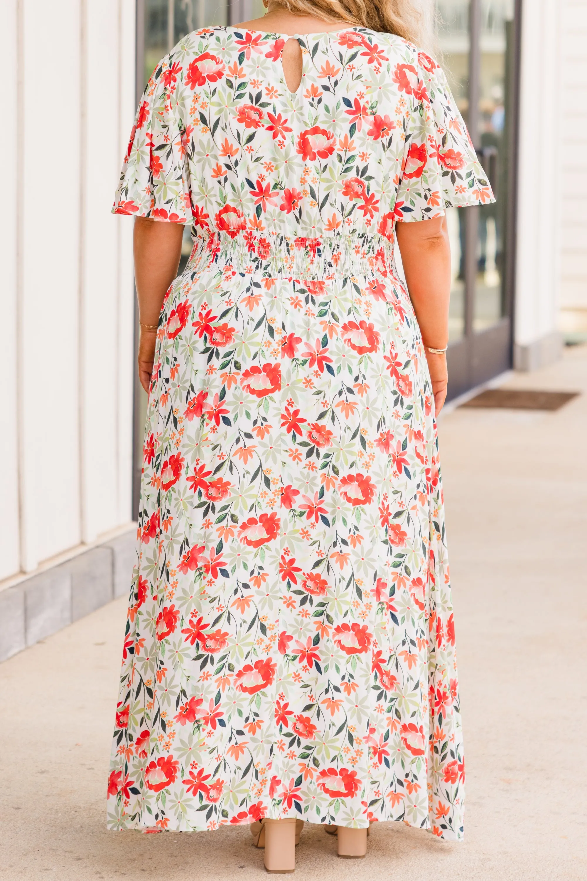 Stop And Smell The Flowers Maxi Dress, Red