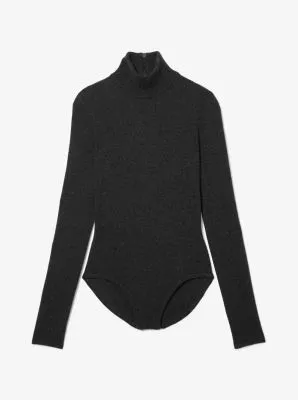 Stretch Cashmere Turtleneck Bodysuit