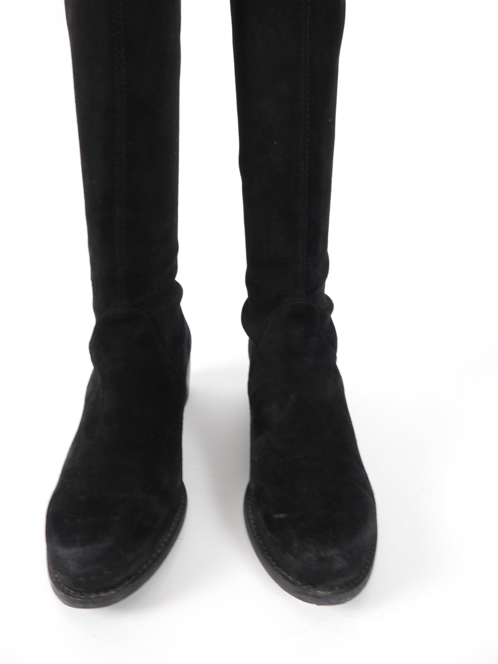 Stuart Weitzman Midland Black Suede Over the Knee Boots - 8M