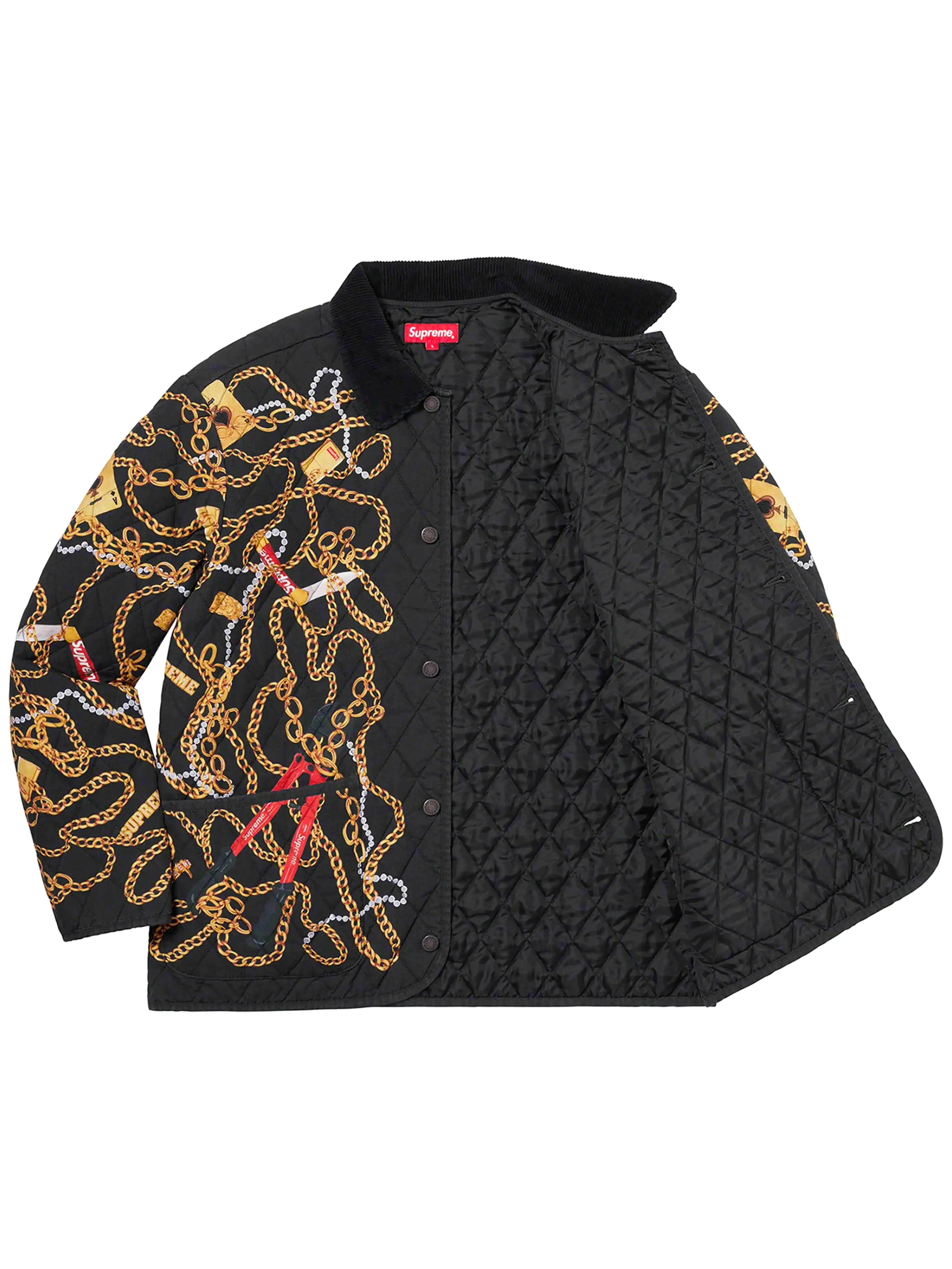 Supreme Chains Quilted Jacket Black [FW20]