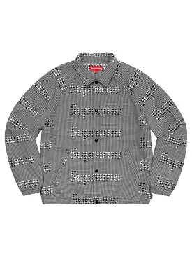 Supreme Houndstooth Logos Snap Front Jacket Black/White [FW20]