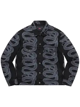 Supreme Hysteric Glamour Snake Denim Trucker Jacket Black [SS21]