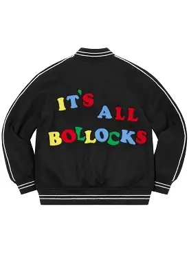 Supreme Jamie Reid It's All Bollocks Varsity Jacket Black [SS21]