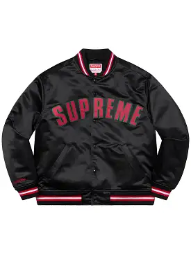 SUPREME MITCHELL & NESS SATIN VARISTY JACKET BLACK [SS21]