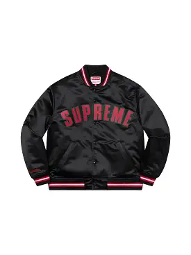 Supreme Mitchell & Ness Satin Varsity Jacket Black