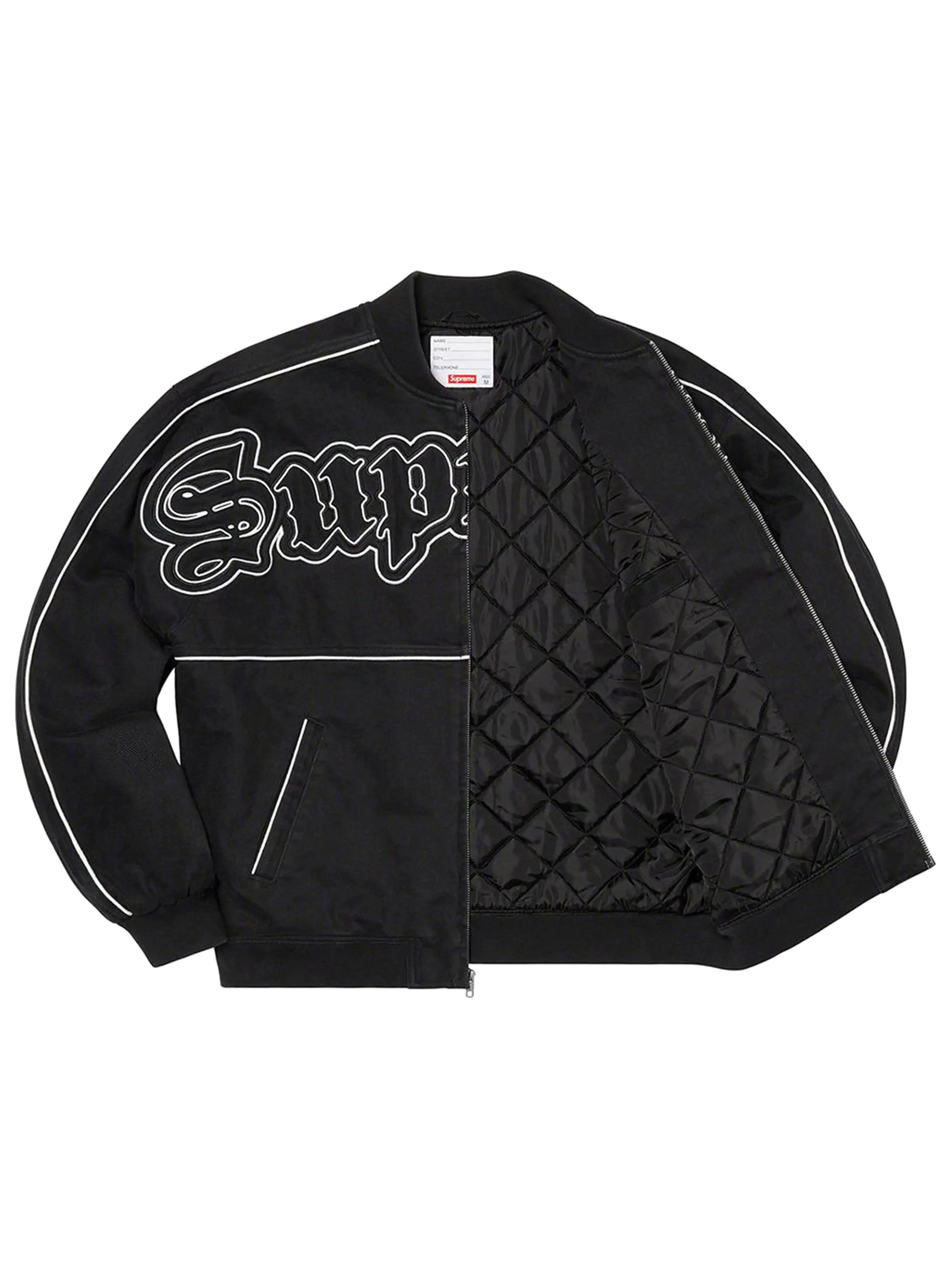 Supreme Twill Old English Varsity Jacket Black (SS21)