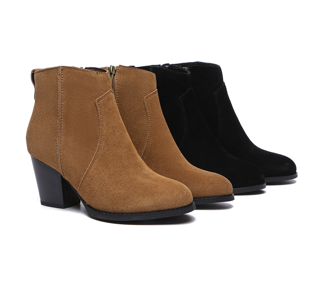 TARRAMARRA Ankle Leather Zipper Heel Women Boots Velora