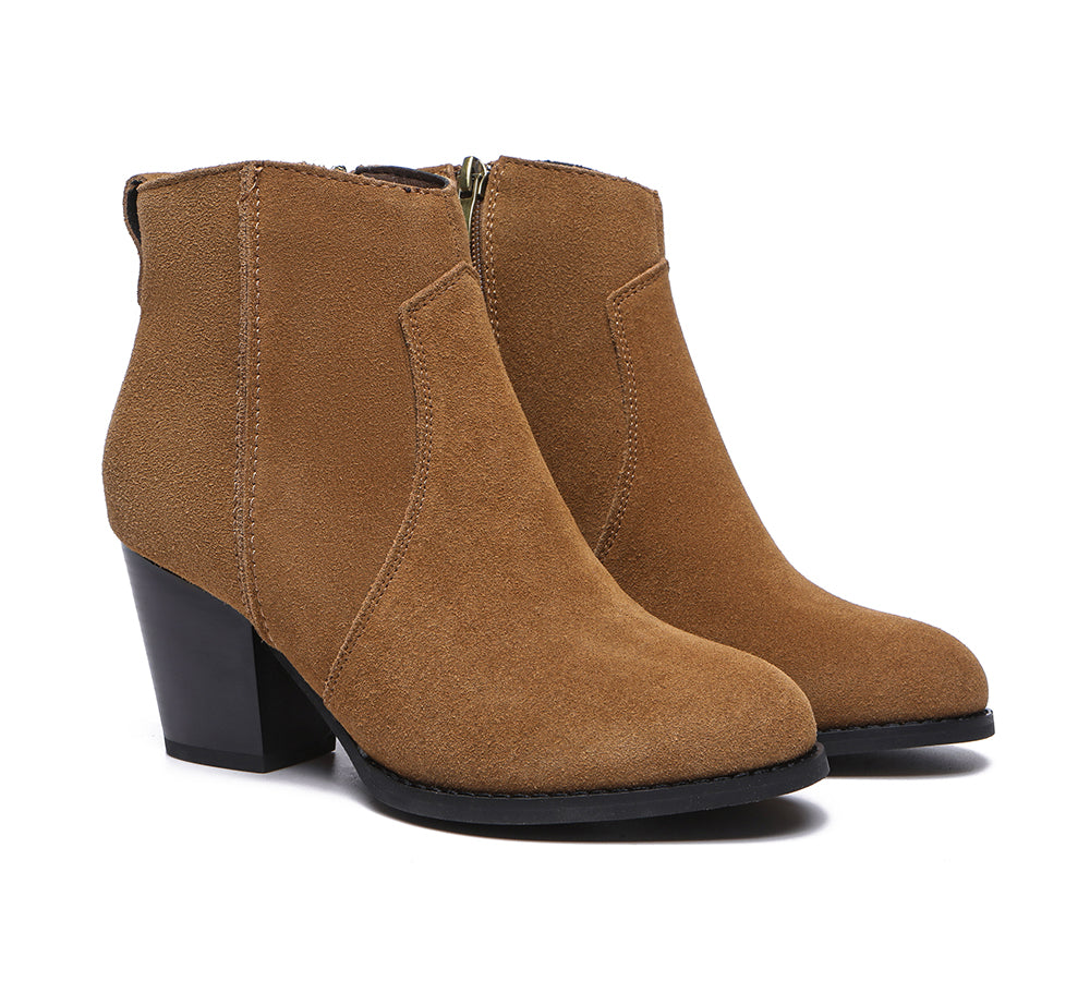 TARRAMARRA Ankle Leather Zipper Heel Women Boots Velora