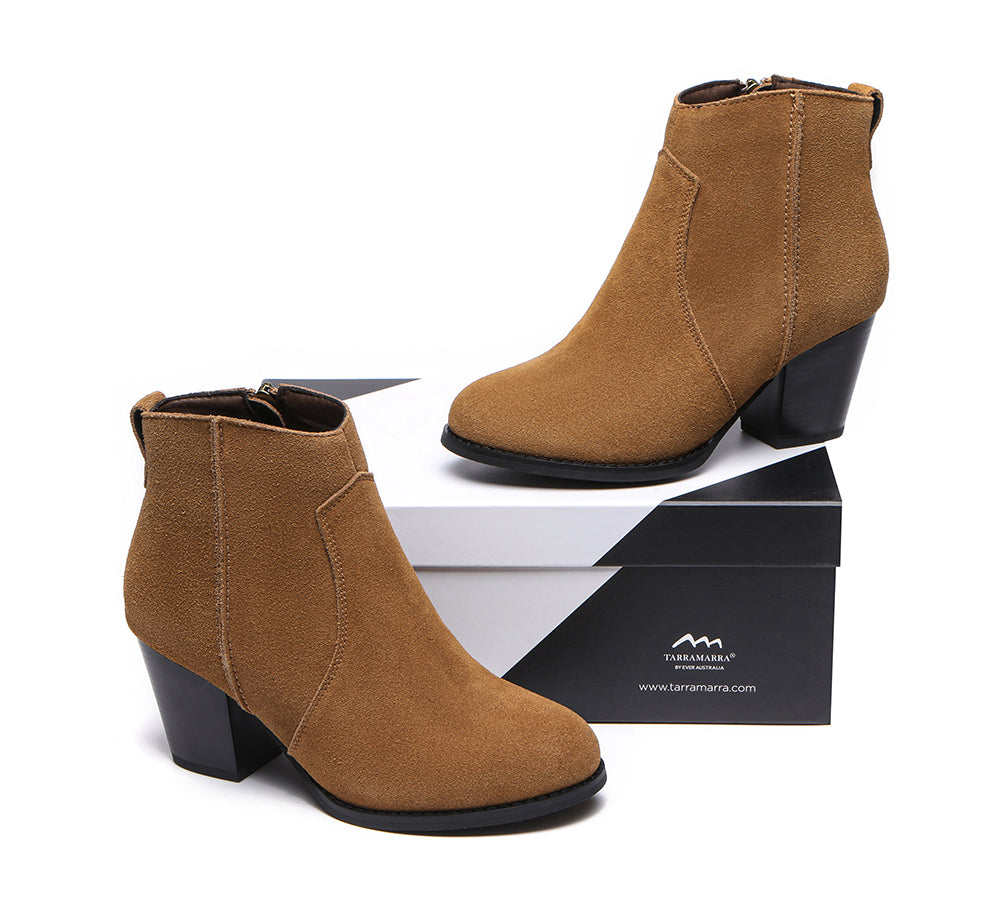 TARRAMARRA Ankle Leather Zipper Heel Women Boots Velora