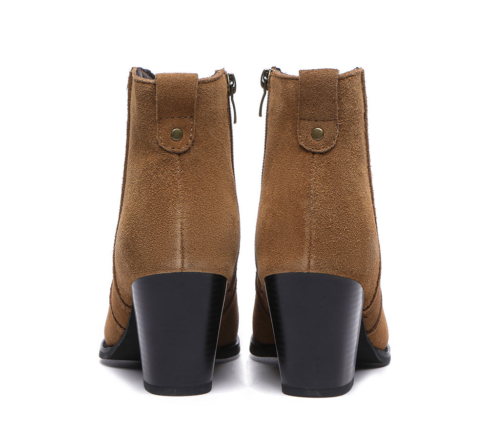 TARRAMARRA Ankle Leather Zipper Heel Women Boots Velora