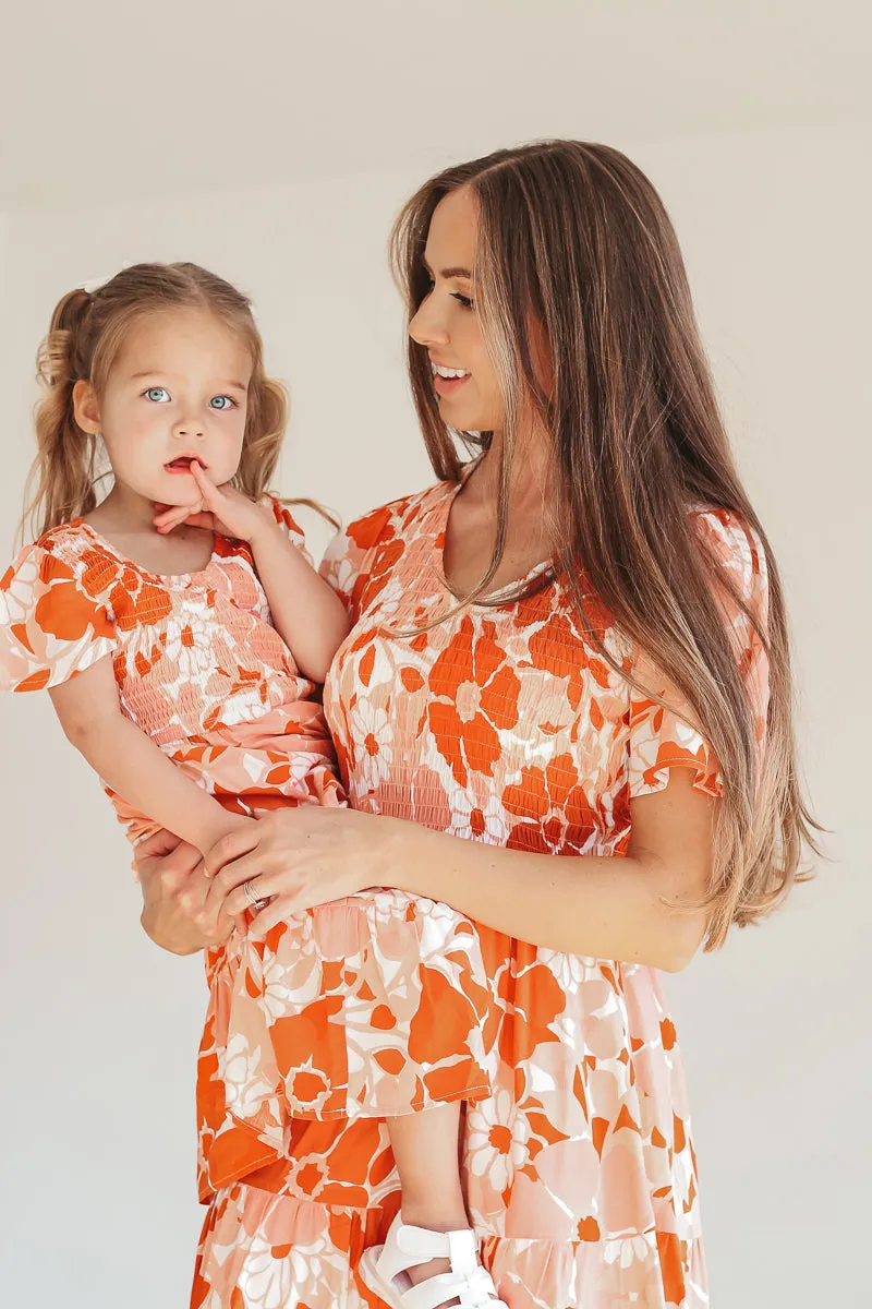 Tayla Tangerine Midi Dress