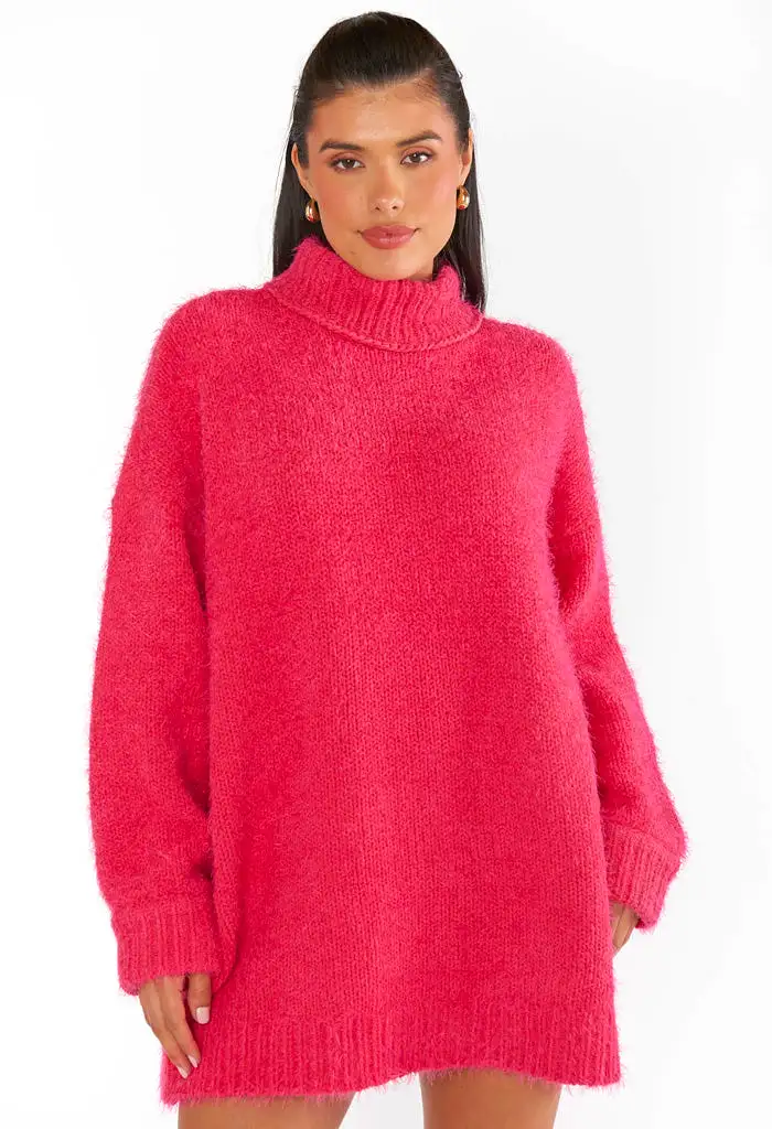 Timmy Tunic Sweater-Pink Rose Knit