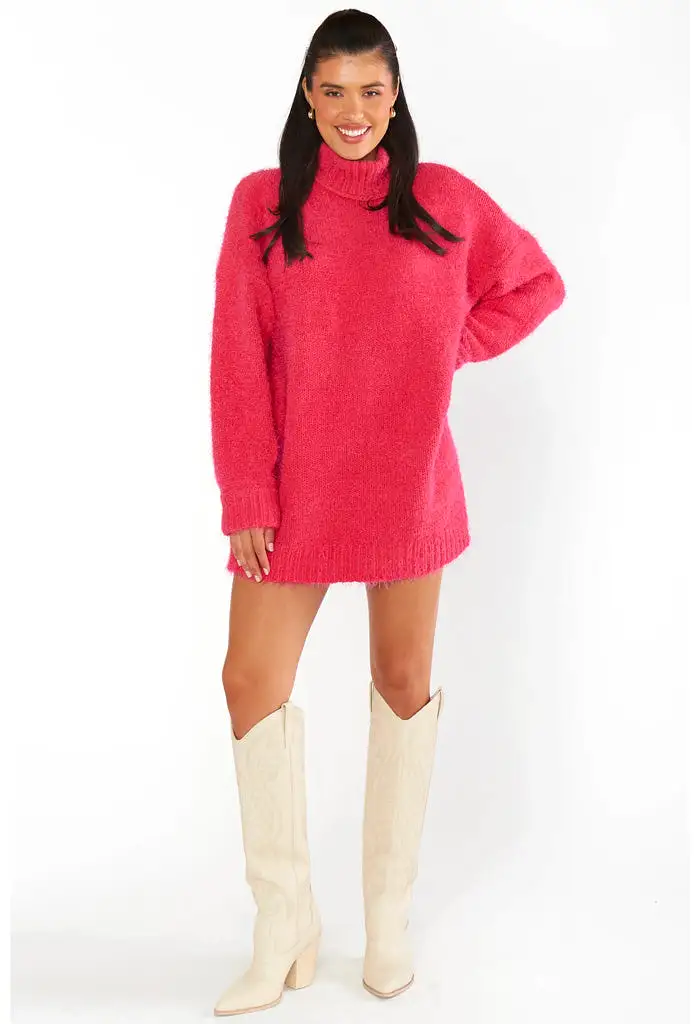 Timmy Tunic Sweater-Pink Rose Knit