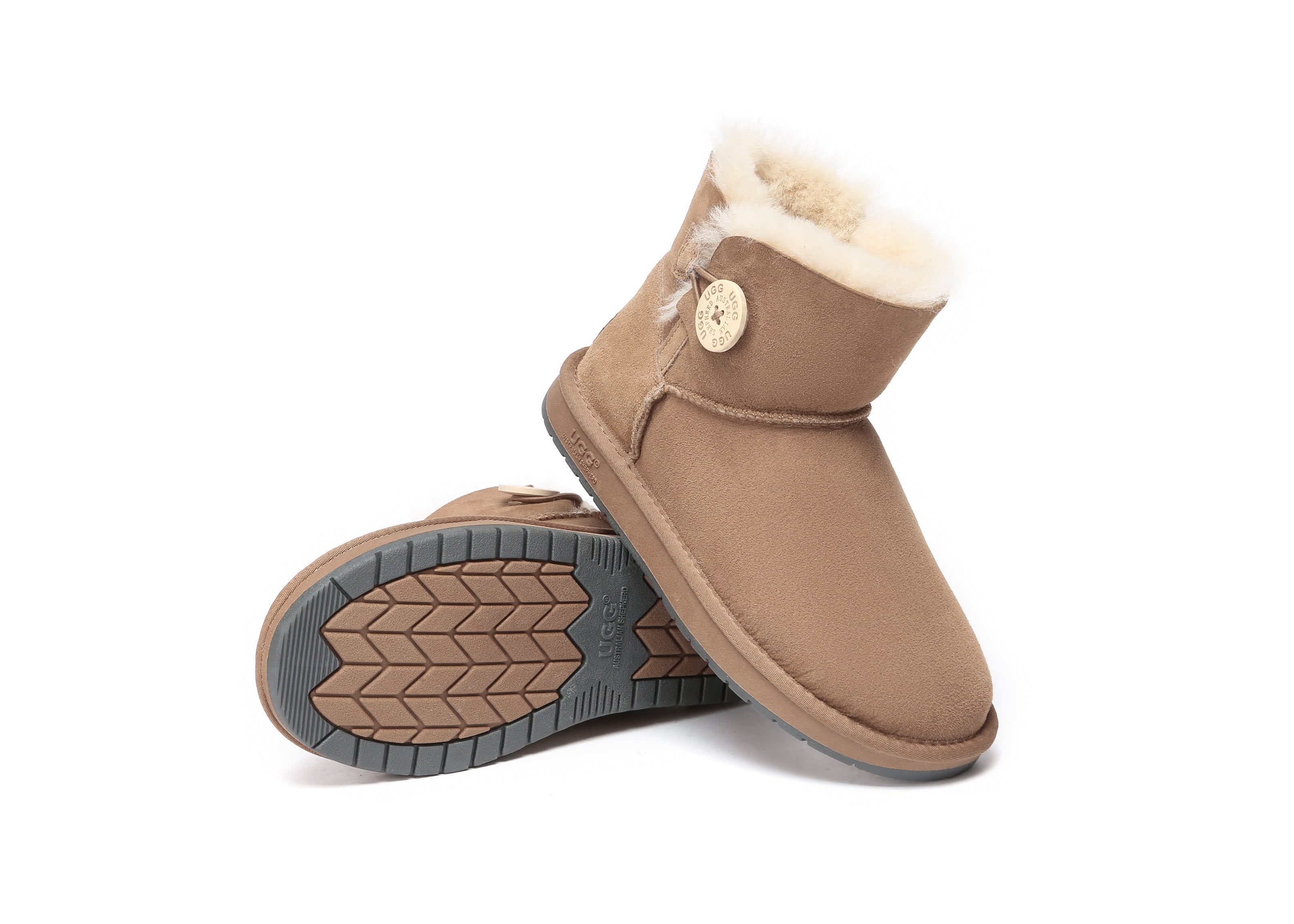 UGG Australian Shepherd Australia Premium Double Face Sheepskin Water Resistant Mini Button Boots