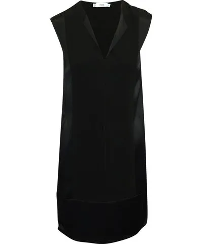 Vince Paneled Mini Dress in Black Viscose