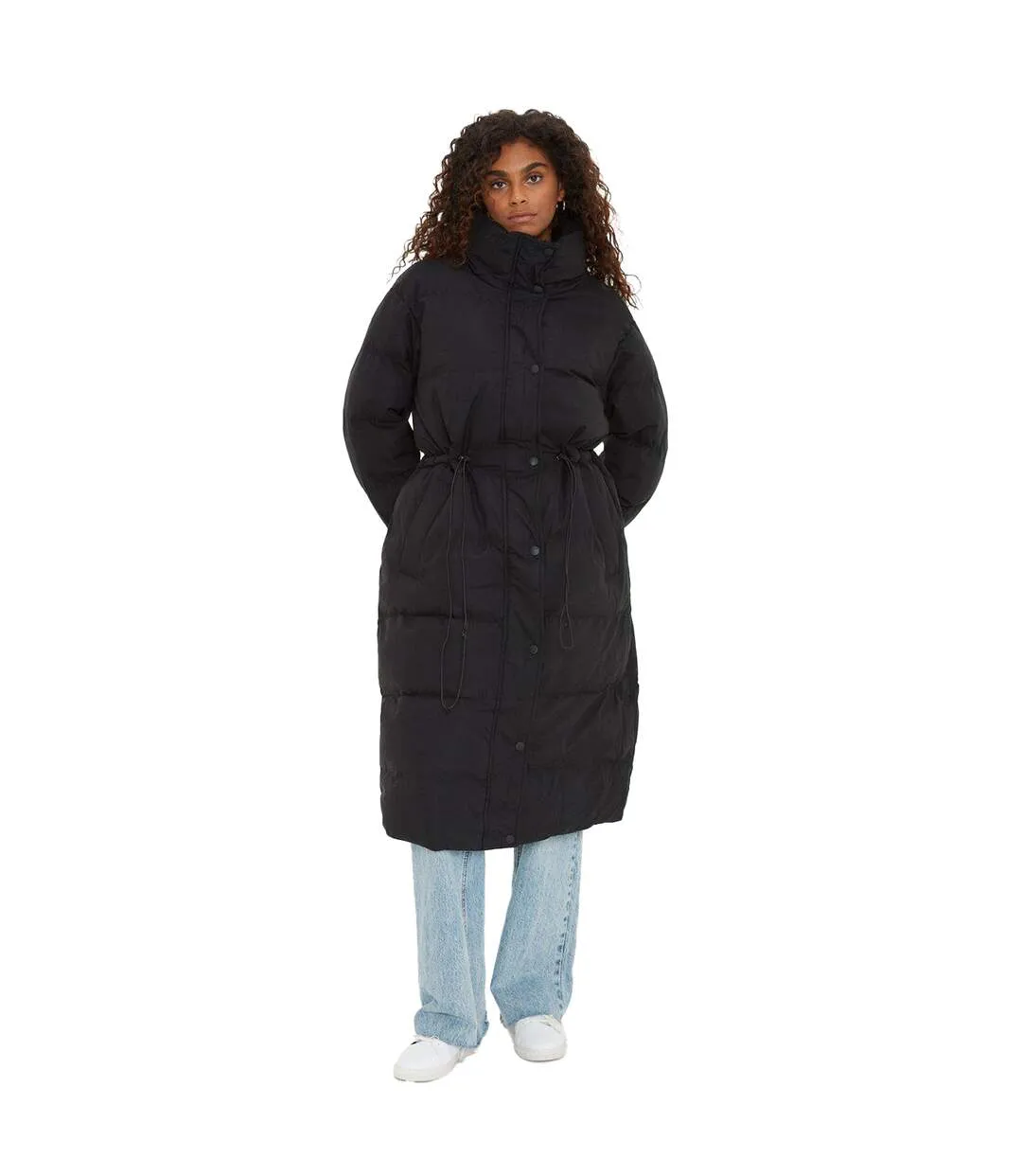 Womens/ladies drawstring waist padded jacket black Dorothy Perkins