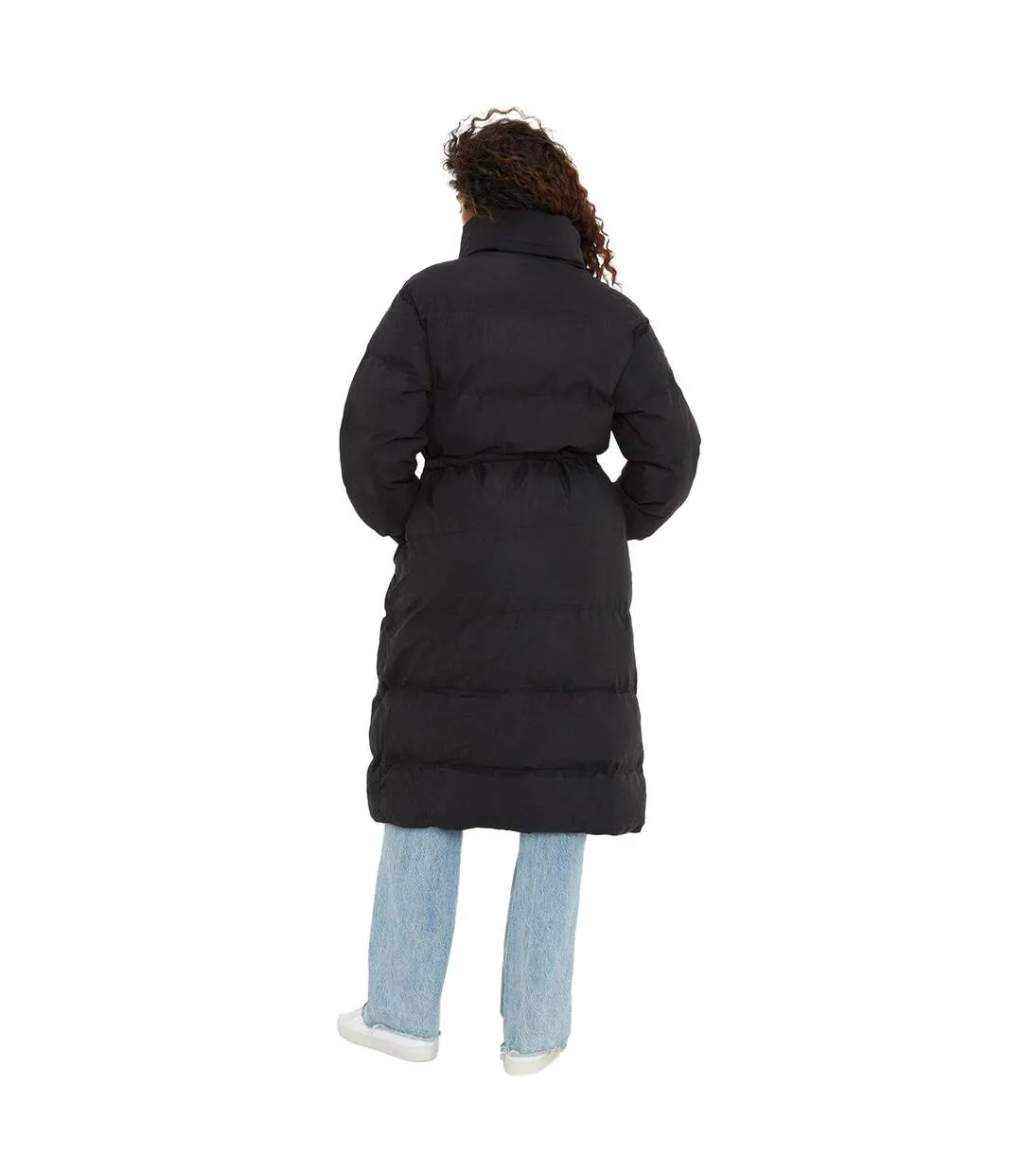 Womens/ladies drawstring waist padded jacket black Dorothy Perkins