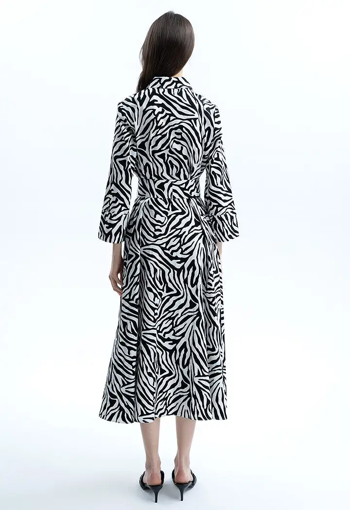 Zebra Printed Midi Dress