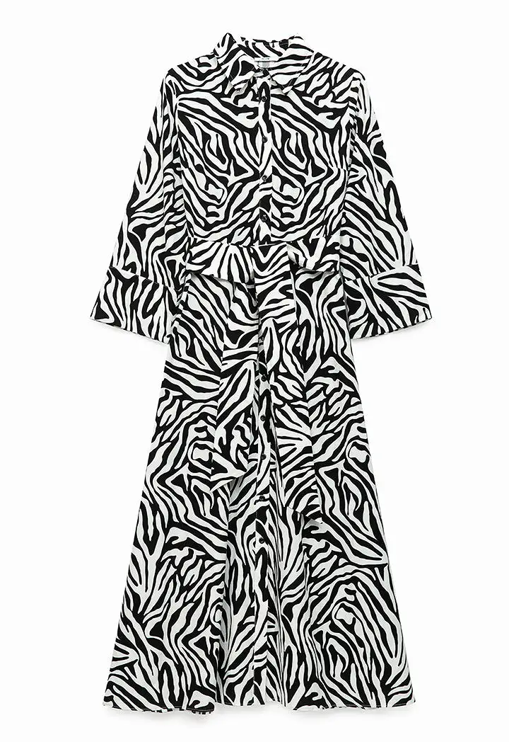 Zebra Printed Midi Dress